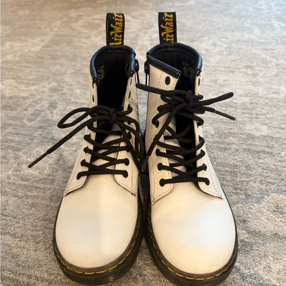 Dr. Martens Black and White Lace-Up Boots